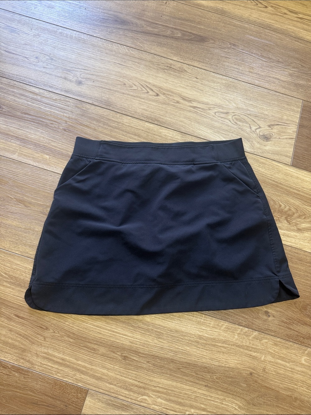 32 Degrees Black Ribbed Athletic Skort with Smooth Waistband